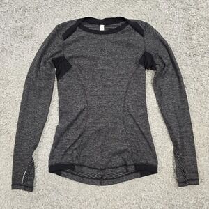 Lululemon Womens Base Runner Long Sleeve Running Shirt Size 6 Gray‎ Athleisure